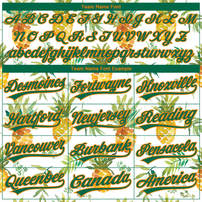 Custom Stitched White Kelly Green-Bay Orange 3D Pattern Design Fruit Pineapples Sports Pullover Sweatshirt Hoodie