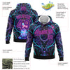Custom Stitched Black Purple-Pink 3D Pattern Design Magic Mushrooms Over Sacred Geometry Psychedelic Hallucination Sports Pullover Sweatshirt Hoodie