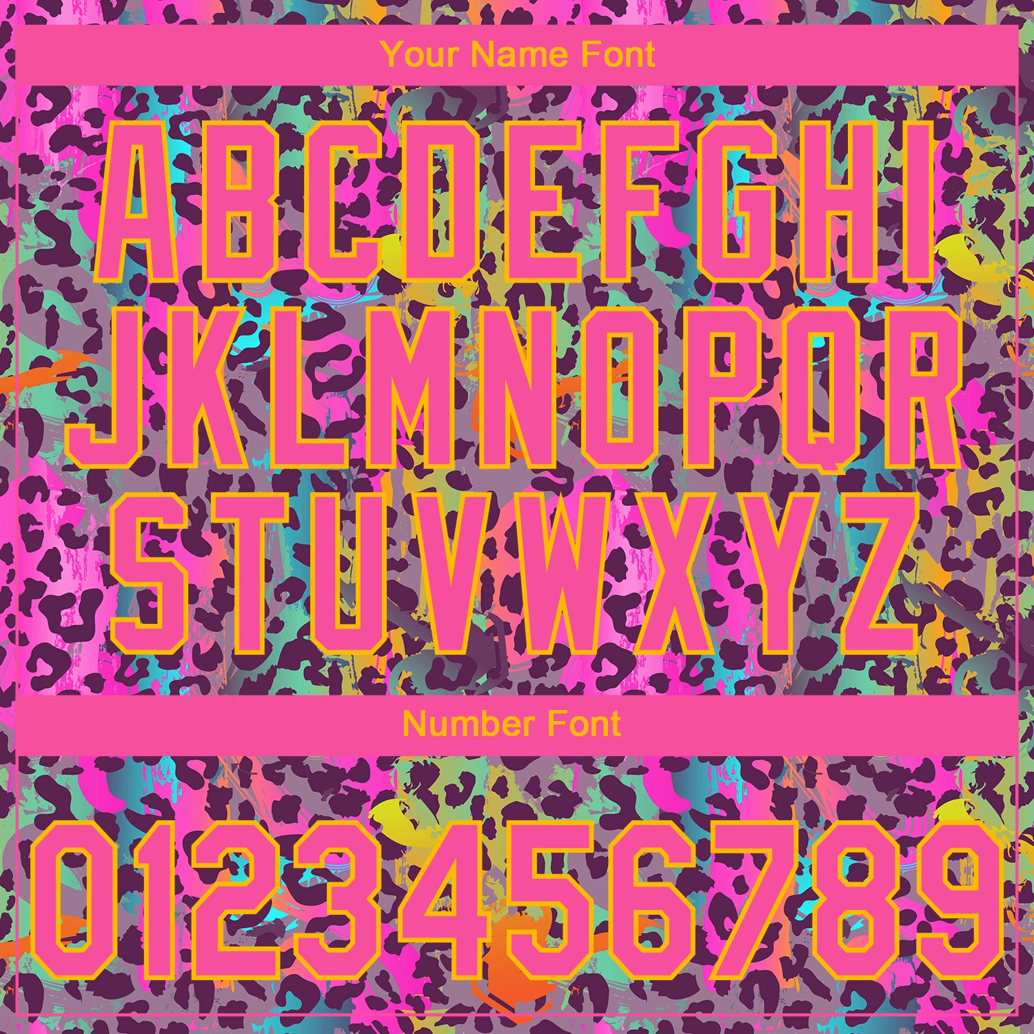 Custom Stitched Graffiti Pattern Pink-Gold 3D Colorful Leopard Print Sports Pullover Sweatshirt Hoodie