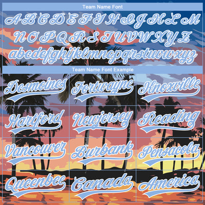 Custom Stitched Blue Light Blue-White 3D Hawaii Palm Trees Sports Pullover Sweatshirt Hoodie