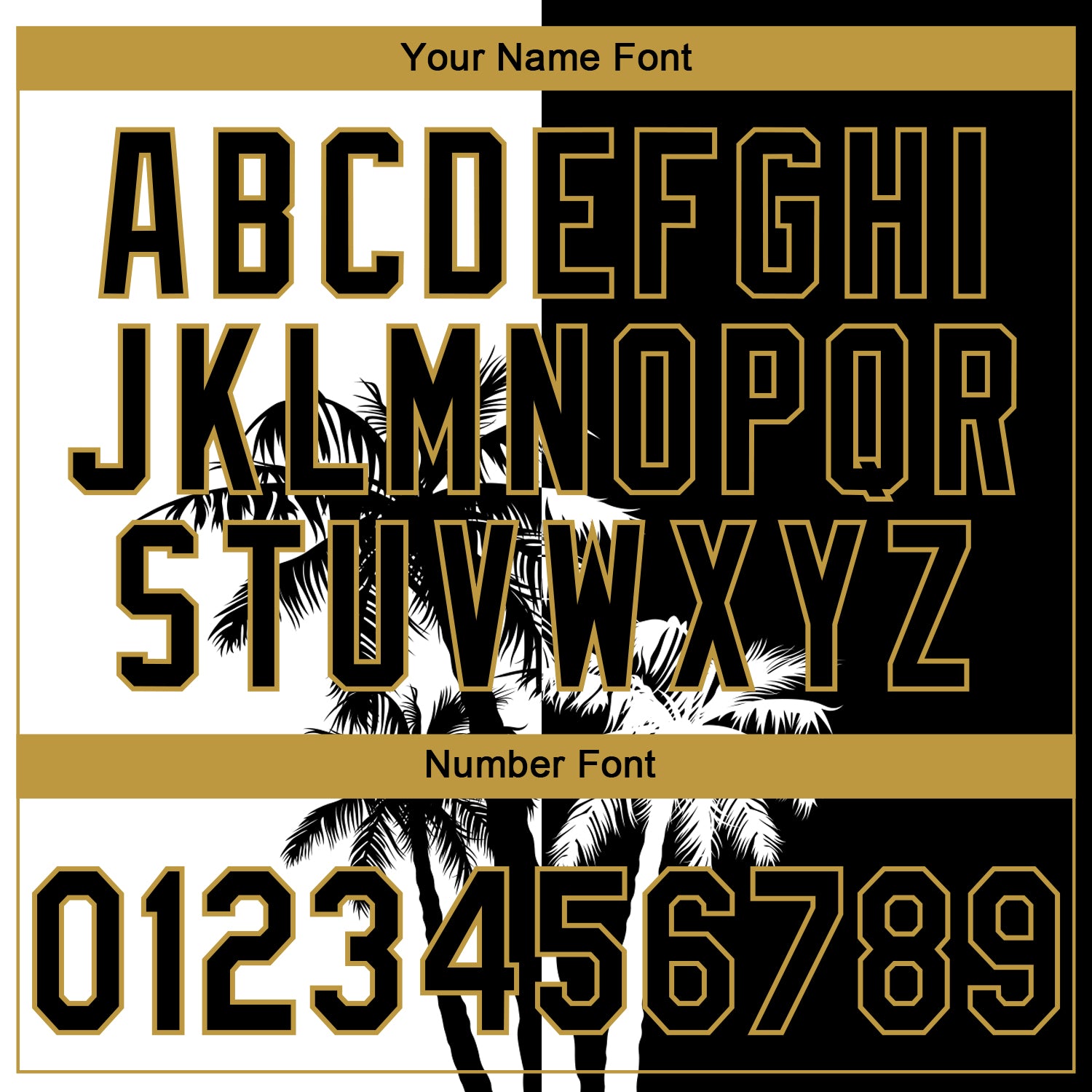 Custom Stitched Black White-Old Gold 3D Hawaii Coconut Trees Sports Pullover Sweatshirt Hoodie