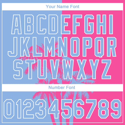 Custom Stitched Pink Light Blue-White 3D Hawaii Coconut Trees Sports Pullover Sweatshirt Hoodie