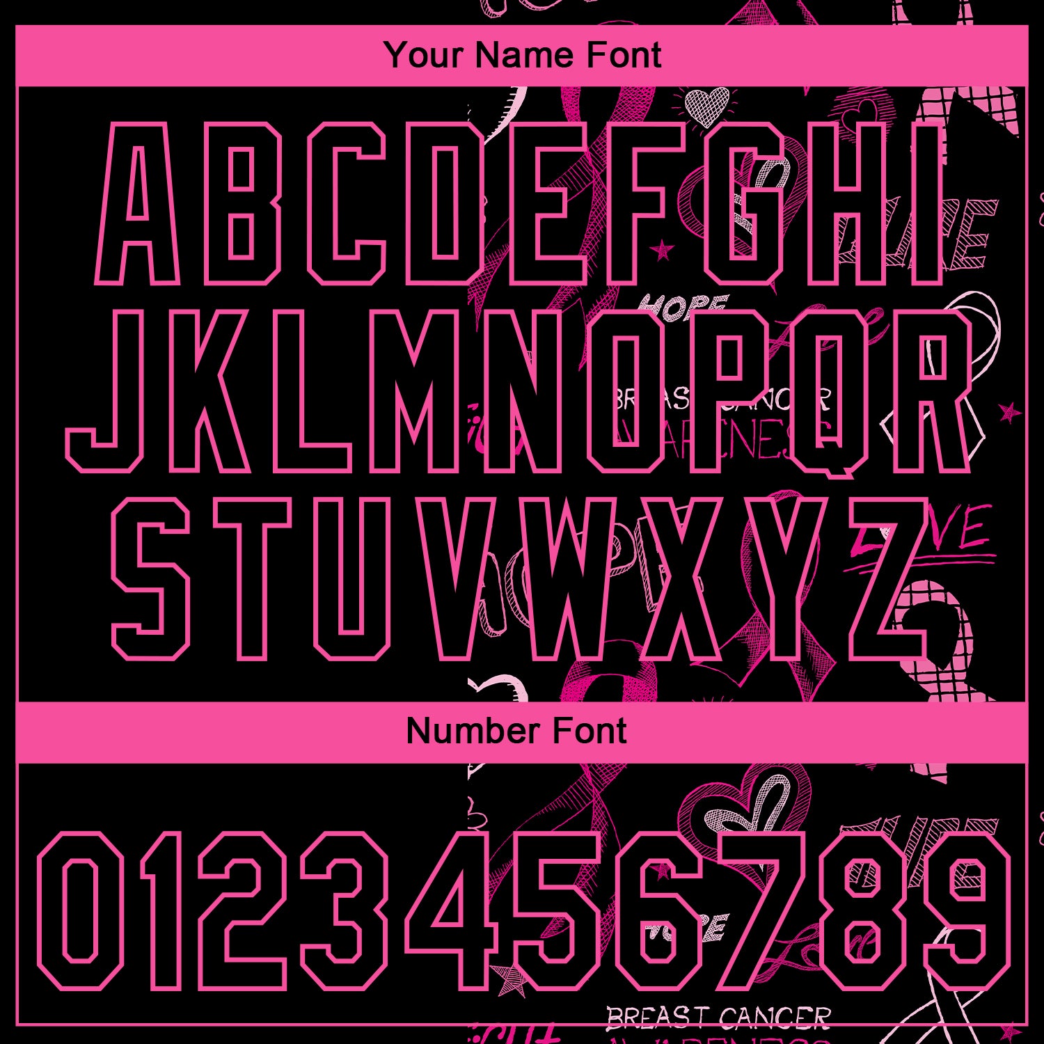 Custom Stitched Black Pink 3D Pattern Design Pink Ribbon Breast Cancer Awareness Month Women Health Care Support Sports Pullover Sweatshirt Hoodie