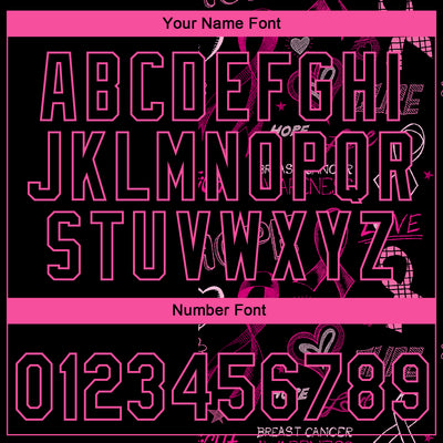 Custom Stitched Black Pink 3D Pattern Design Pink Ribbon Breast Cancer Awareness Month Women Health Care Support Sports Pullover Sweatshirt Hoodie