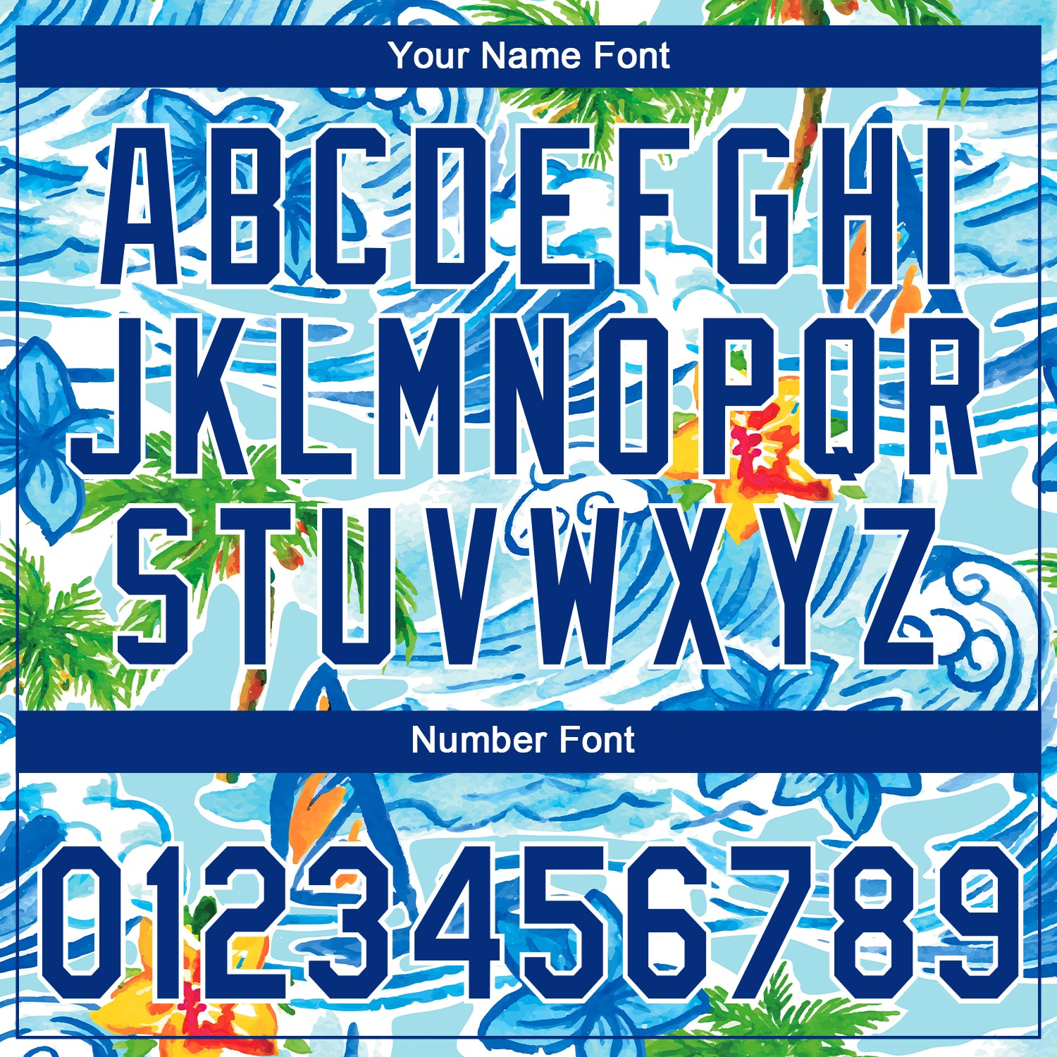 Custom Stitched Blue Royal-White 3D Beach Hawaii Palm Trees And Flowers Sports Pullover Sweatshirt Hoodie