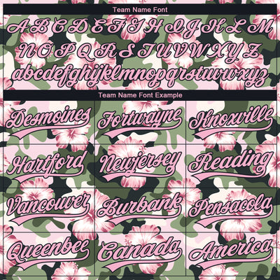 Custom Stitched Camo Light Pink-Black 3D Hibiscus Flower Sports Pullover Sweatshirt Salute To Service Hoodie