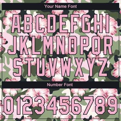 Custom Stitched Camo Light Pink-Black 3D Hibiscus Flower Sports Pullover Sweatshirt Salute To Service Hoodie