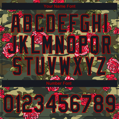 Custom Stitched Camo Black-Red 3D Rose Sports Pullover Sweatshirt Salute To Service Hoodie