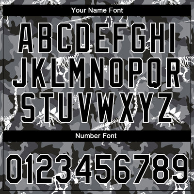 Custom Stitched Camo Black-White 3D Dinosaur Sports Pullover Sweatshirt Salute To Service Hoodie