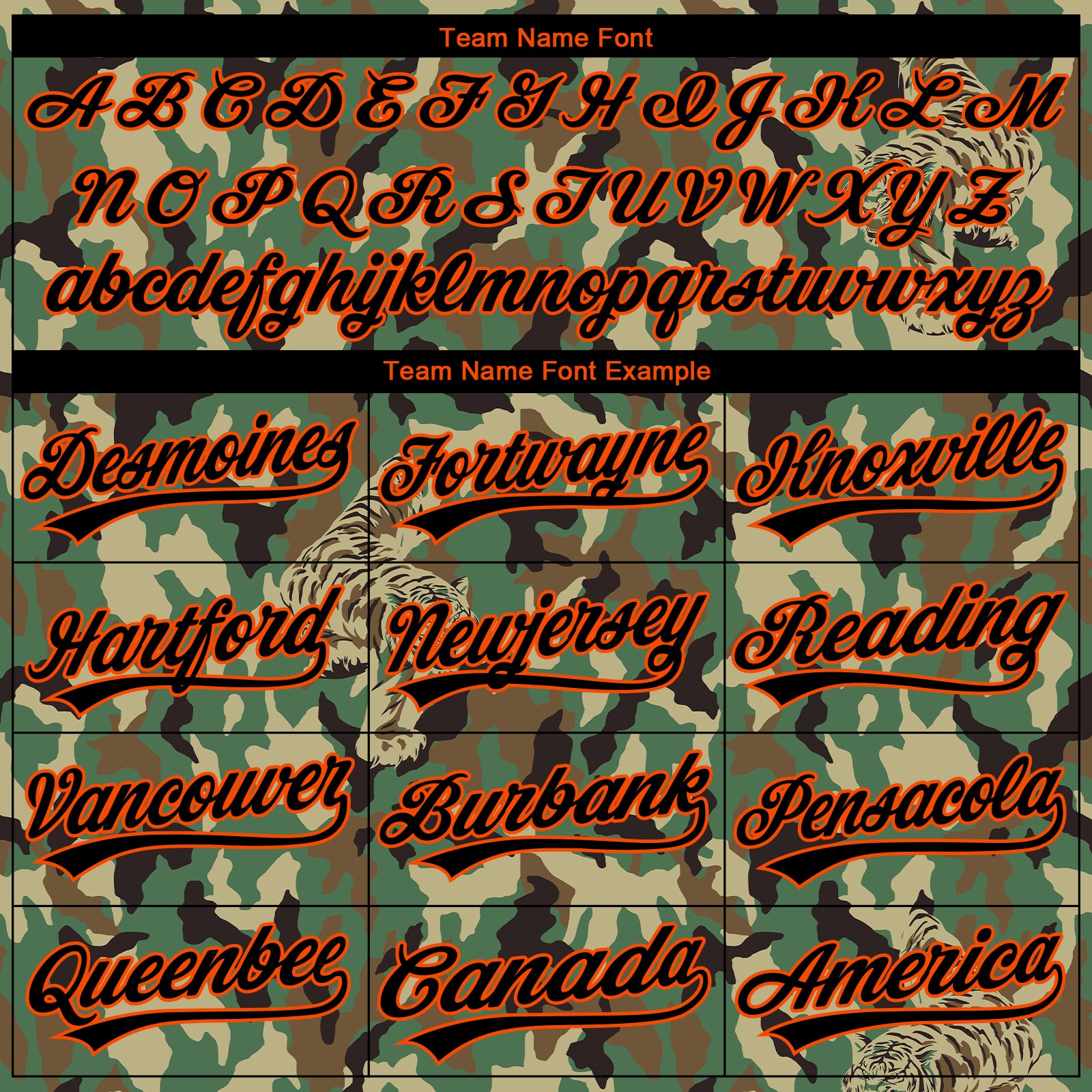 Custom Stitched Camo Black-Orange 3D Animal Tiger Sports Pullover Sweatshirt Salute To Service Hoodie