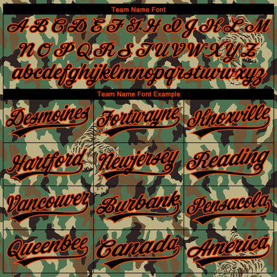 Custom Stitched Camo Black-Orange 3D Animal Tiger Sports Pullover Sweatshirt Salute To Service Hoodie