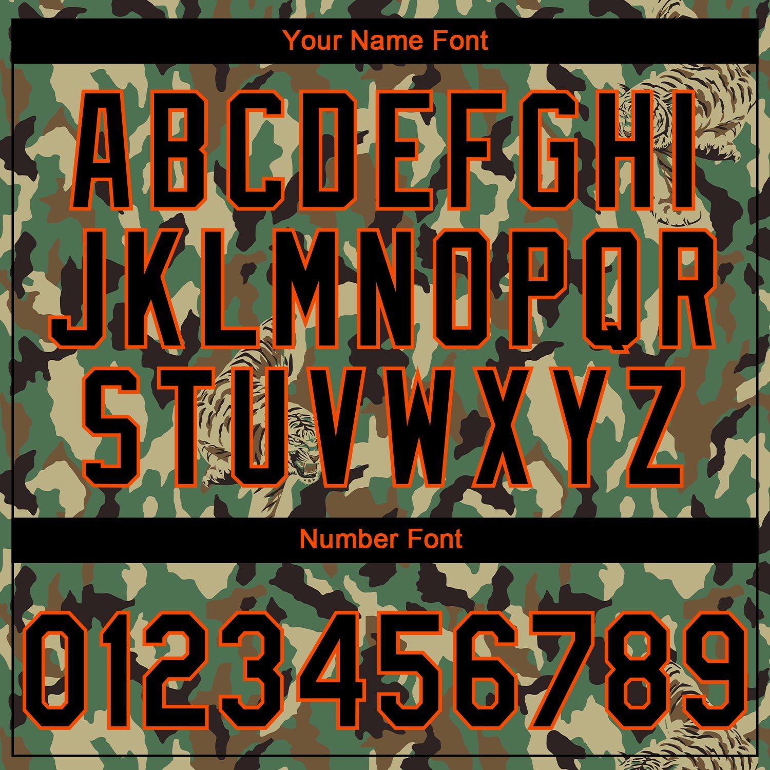 Custom Stitched Camo Black-Orange 3D Animal Tiger Sports Pullover Sweatshirt Salute To Service Hoodie