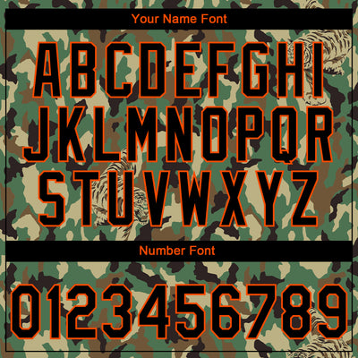 Custom Stitched Camo Black-Orange 3D Animal Tiger Sports Pullover Sweatshirt Salute To Service Hoodie