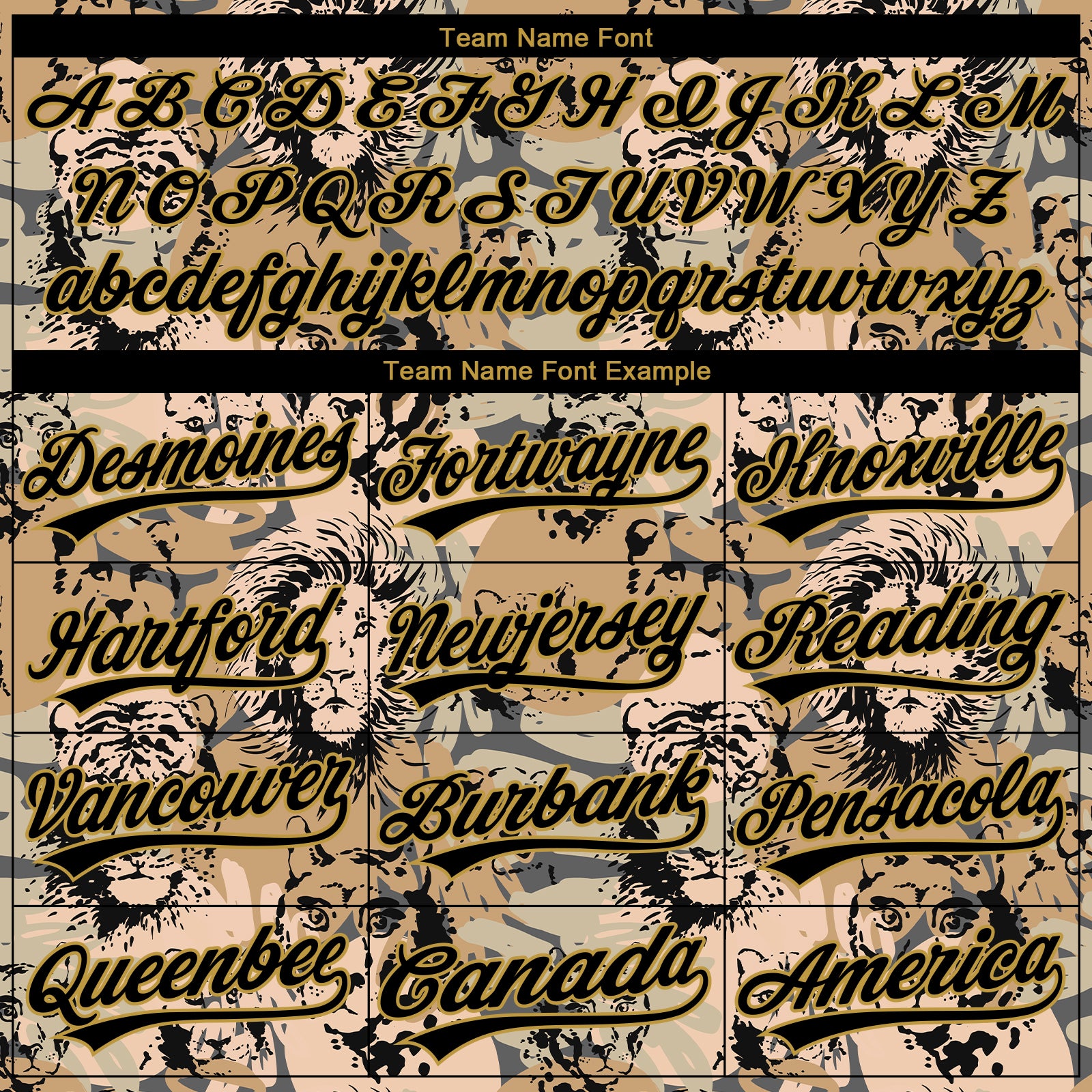 Custom Stitched Camo Black-Old Gold 3D Animal Lion And Tiger Sports Pullover Sweatshirt Salute To Service Hoodie