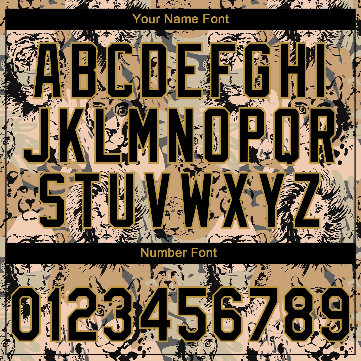 Custom Stitched Camo Black-Old Gold 3D Animal Lion And Tiger Sports Pullover Sweatshirt Salute To Service Hoodie