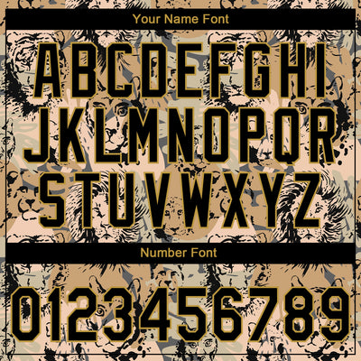 Custom Stitched Camo Black-Old Gold 3D Animal Lion And Tiger Sports Pullover Sweatshirt Salute To Service Hoodie