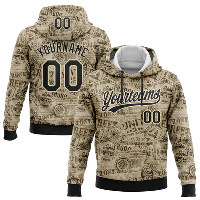 Custom Stitched Olive Black-Cream 3D Military Badge Sports Pullover Sweatshirt Salute To Service Hoodie