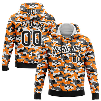 Custom Stitched Camo Black-White 3D Sports Pullover Sweatshirt Salute To Service Hoodie