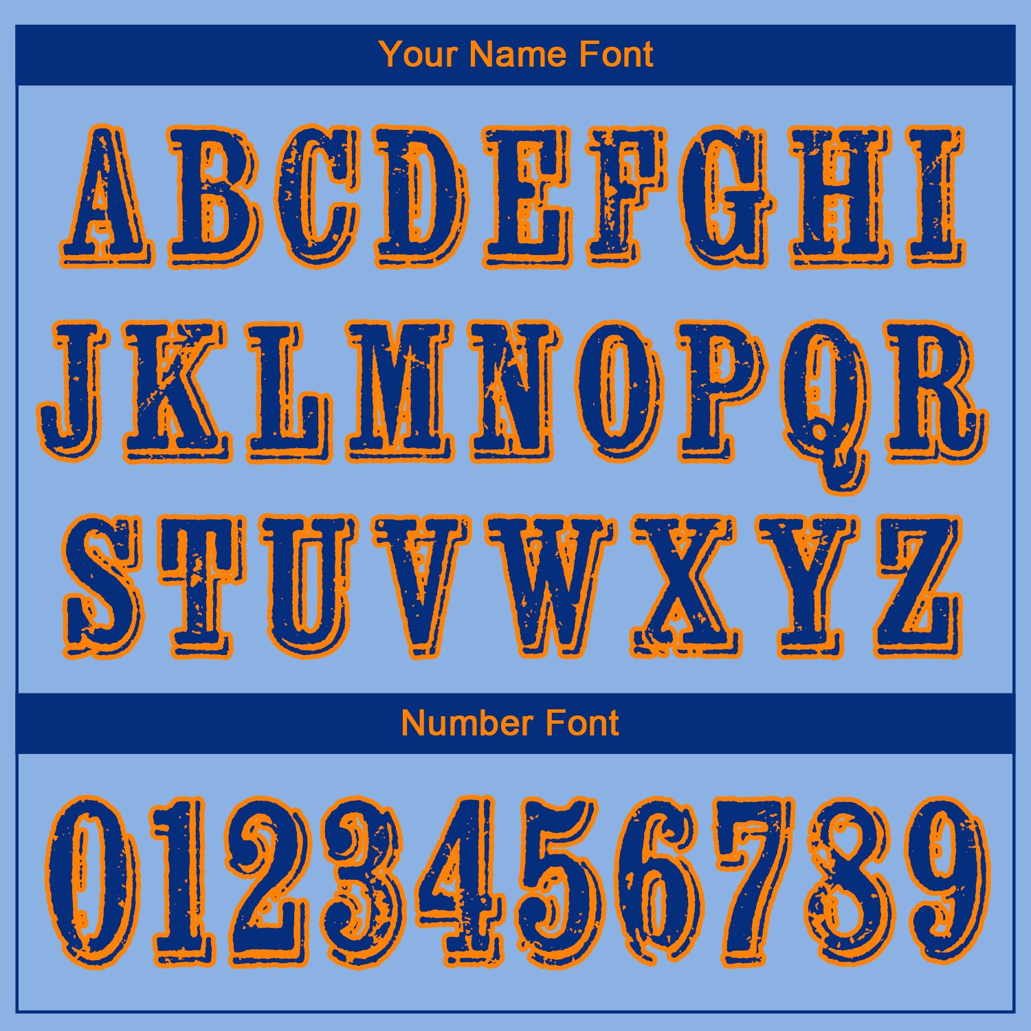 Custom Light Blue Royal-Bay Orange 3D Skull Nightmare Sports Pullover Sweatshirt Hoodie