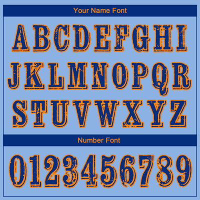 Custom Light Blue Royal-Bay Orange 3D Skull Nightmare Sports Pullover Sweatshirt Hoodie