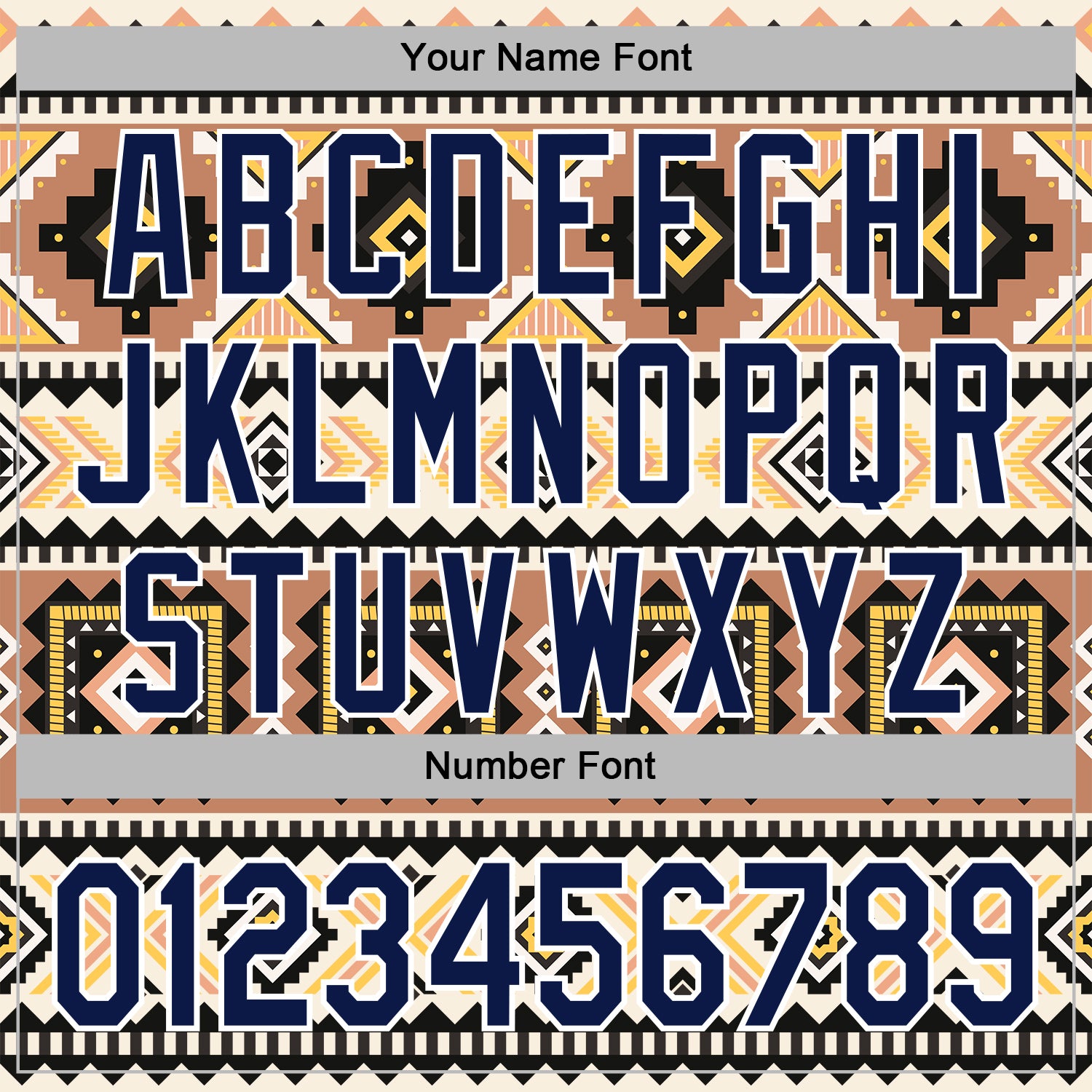 Custom Stitched Cream Navy Gray Yellow-White 3D Mexico Aztec Pattern Sports Pullover Sweatshirt Hoodie