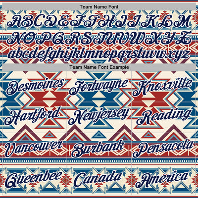 Custom Stitched Cream Navy Red Blue-White 3D Mexico Aztec Pattern Sports Pullover Sweatshirt Hoodie