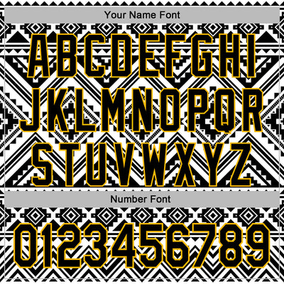 Custom Stitched White Black-Gold 3D Mexico Aztec Pattern Sports Pullover Sweatshirt Hoodie