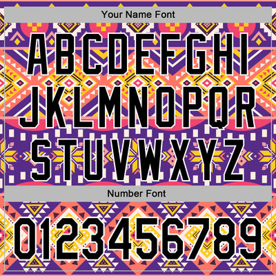 Custom Stitched Purple Black Pink Yellow-White 3D Mexico Aztec Pattern Sports Pullover Sweatshirt Hoodie