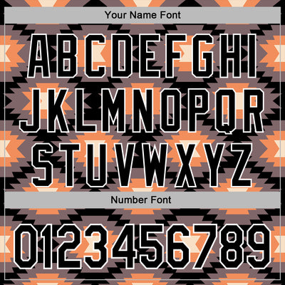 Custom Stitched Black Gray Orange-White 3D Mexico Aztec Pattern Sports Pullover Sweatshirt Hoodie