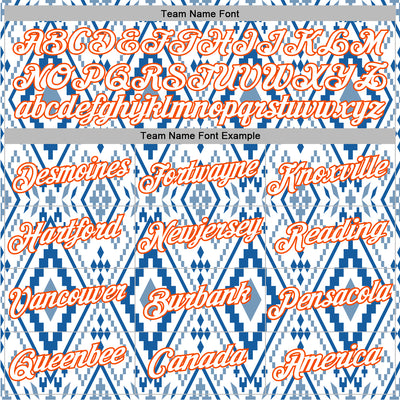 Custom Stitched White Blue-Orange 3D Mexico Aztec Pattern Sports Pullover Sweatshirt Hoodie