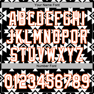 Custom Stitched Black White-Orange 3D Mexico Aztec Pattern Sports Pullover Sweatshirt Hoodie