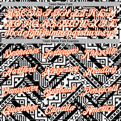 Custom Stitched White Black-Orange 3D Mexico Aztec Pattern Sports Pullover Sweatshirt Hoodie