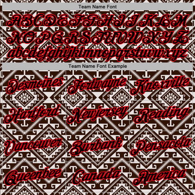 Custom Stitched Brown Black White-Fire Red 3D Mexico Aztec Pattern Sports Pullover Sweatshirt Hoodie