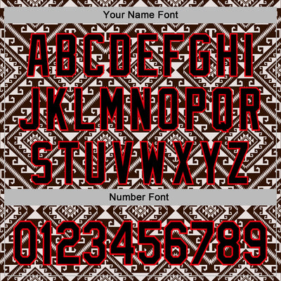 Custom Stitched Brown Black White-Fire Red 3D Mexico Aztec Pattern Sports Pullover Sweatshirt Hoodie