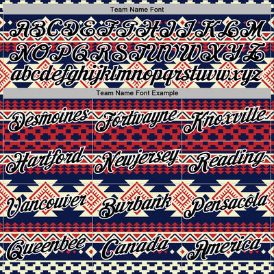 Custom Stitched Navy Black Red-White 3D Mexico Aztec Pattern Sports Pullover Sweatshirt Hoodie