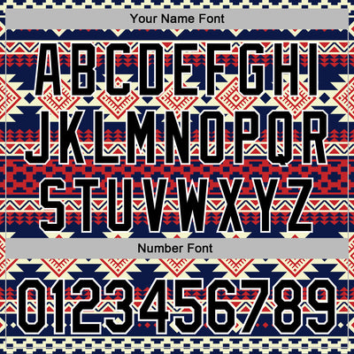 Custom Stitched Navy Black Red-White 3D Mexico Aztec Pattern Sports Pullover Sweatshirt Hoodie