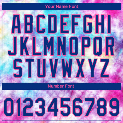 Custom Stitched Tie Dye Royal-Pink 3D Sports Pullover Sweatshirt Hoodie