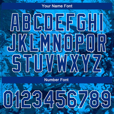 Custom Stitched Tie Dye Royal-White 3D Sports Pullover Sweatshirt Hoodie