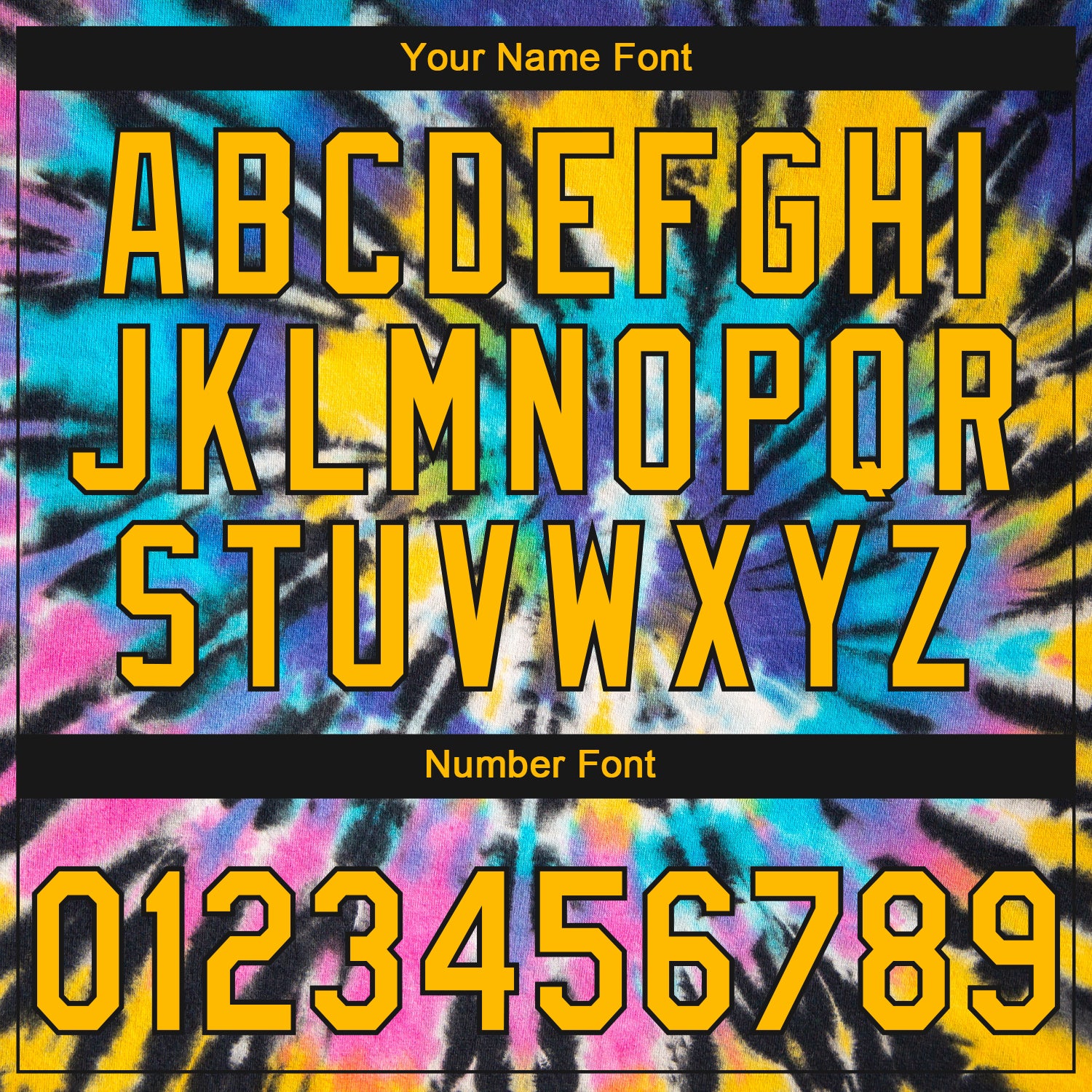 Custom Stitched Tie Dye Gold-Black 3D Sports Pullover Sweatshirt Hoodie