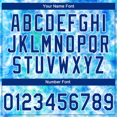 Custom Stitched Tie Dye Royal-White 3D Sports Pullover Sweatshirt Hoodie