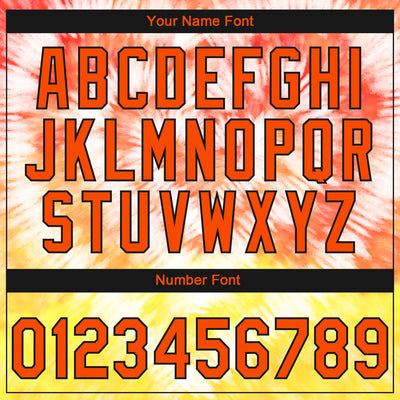 Custom Stitched Tie Dye Orange-Black 3D Sports Pullover Sweatshirt Hoodie