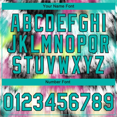 Custom Stitched Tie Dye Aqua-Black 3D Sports Pullover Sweatshirt Hoodie