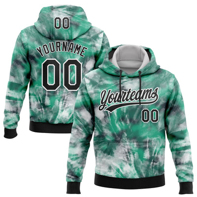 Custom Stitched Tie Dye Black-White 3D Sports Pullover Sweatshirt Hoodie