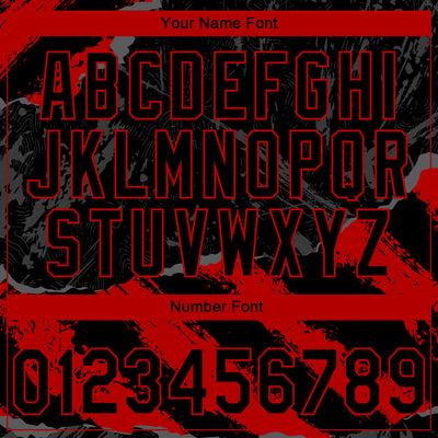 Custom Stitched Black Red-Steel Gray 3D Pattern Design Splash Sports Pullover Sweatshirt Hoodie