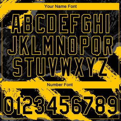 Custom Stitched Black Yellow-Steel Gray 3D Pattern Design Splash Sports Pullover Sweatshirt Hoodie