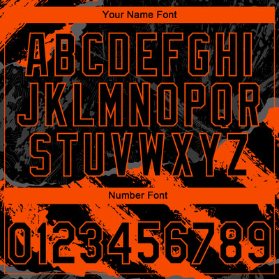 Custom Stitched Black Orange-Steel Gray 3D Pattern Design Splash Sports Pullover Sweatshirt Hoodie