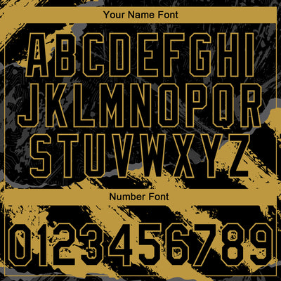 Custom Stitched Black Old Gold-Steel Gray 3D Pattern Design Splash Sports Pullover Sweatshirt Hoodie