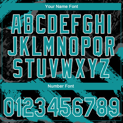 Custom Stitched Black Teal Steel Gray-White 3D Pattern Design Splash Sports Pullover Sweatshirt Hoodie