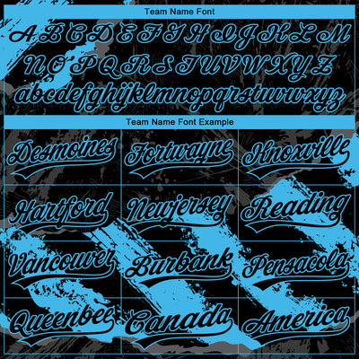 Custom Stitched Black Sky Blue-Steel Gray 3D Pattern Design Splash Sports Pullover Sweatshirt Hoodie