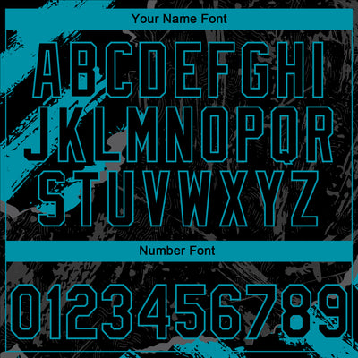 Custom Stitched Black Teal-Steel Gray 3D Pattern Design Splash Sports Pullover Sweatshirt Hoodie